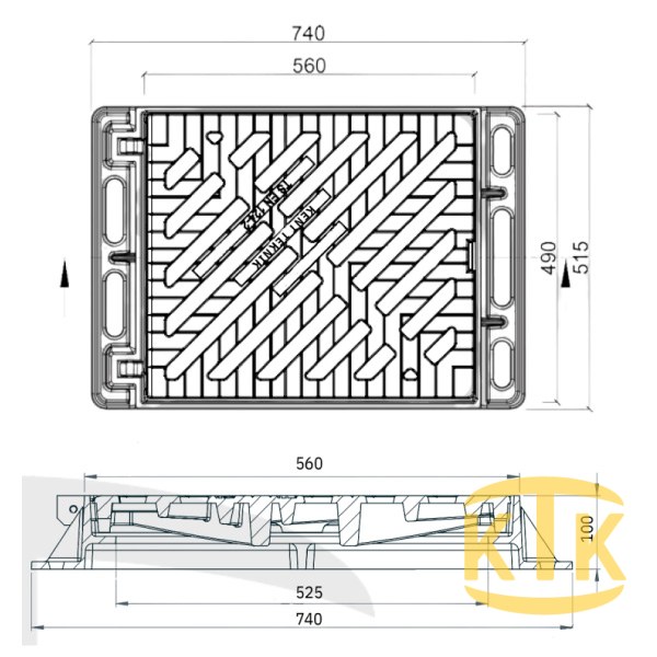 Döküm Yağmur Suyu Izgara Takımı 450x525 mm D400 (DIT-5070-D) - Fibretech Kompozit
