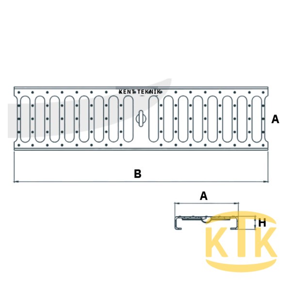 Galvaniz Kanal Izgarası 125x500x20 mm A15 (PGI-1220-A) - Fibretech Kompozit