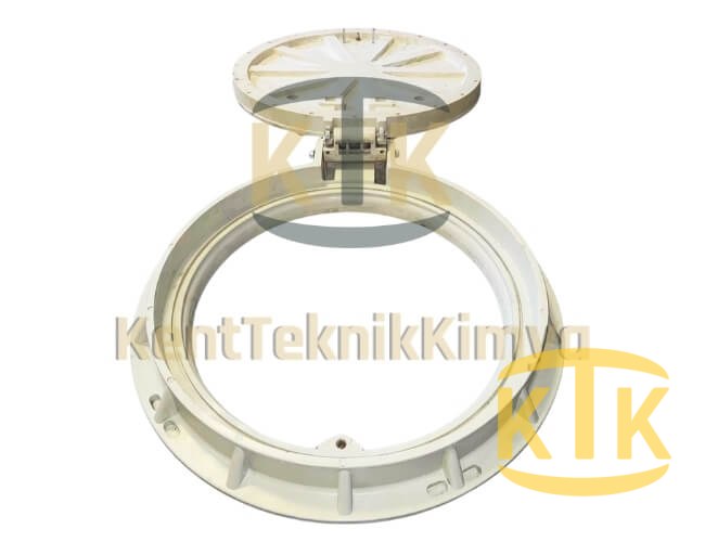 Kompozit Yuvarlak Rögar Kapağı Takımı Ø 600 mm Menteşeli D400 (KKT-600-MKD-D400) - Fibretech Kompozit
