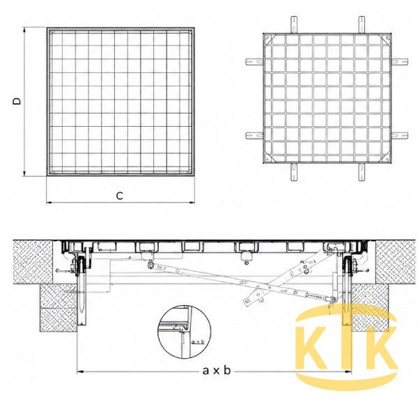 Kompozit Müdahale Kapağı 600x600 mm (kanal 520x520) D400 (MK-6060-D) - Fibretech Kompozit