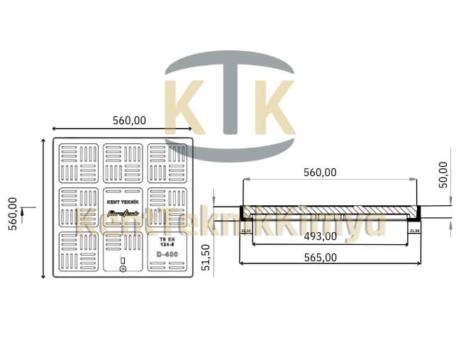 Kompozit Rögar Kapağı Takımı 560x560 mm