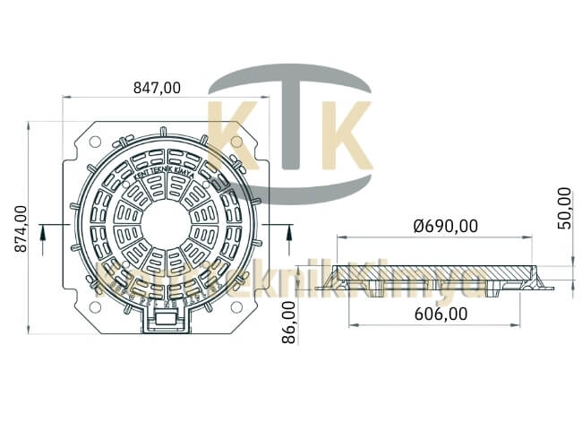 Kompozit Menhol Kapağı Takımı ø 600 mm Menteşeli