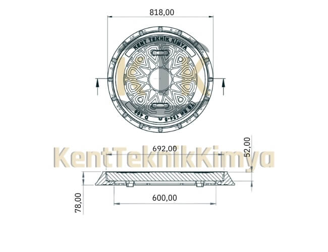 Kompozit Menhol  Kapağı Takımı ø 600 mm Kalın Seri I
