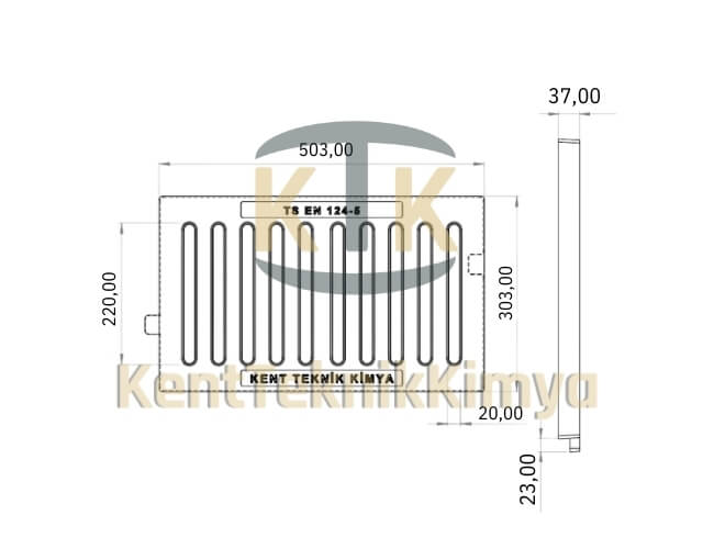 Kompozit Yağmur Suyu Izgara Takımı 300x500 mm
