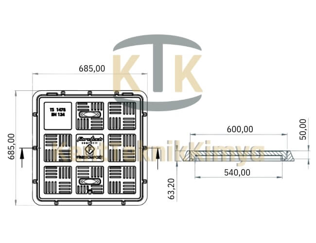 Kompozit Rögar Kapağı Takımı 600x600 mm