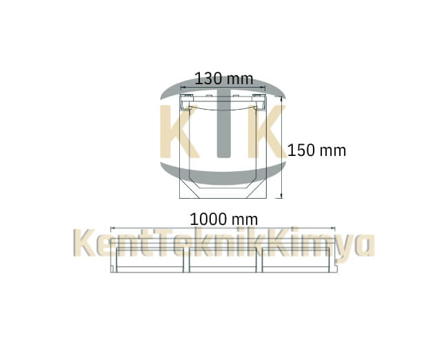 Kompozit Drenaj Kanalı 130x1000x150 mm