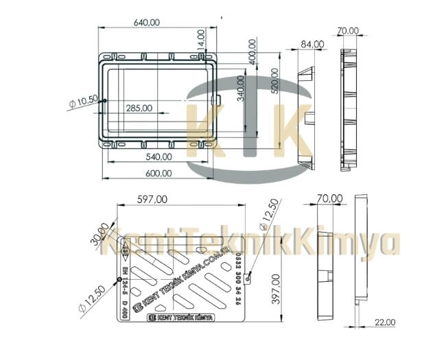 Kompozit Yağmur Suyu Izgara Takımı 400x600 mm