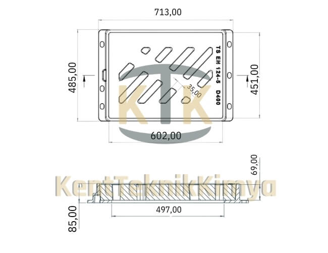 Kompozit Yağmur Suyu Izgara Takımı 450x600 mm